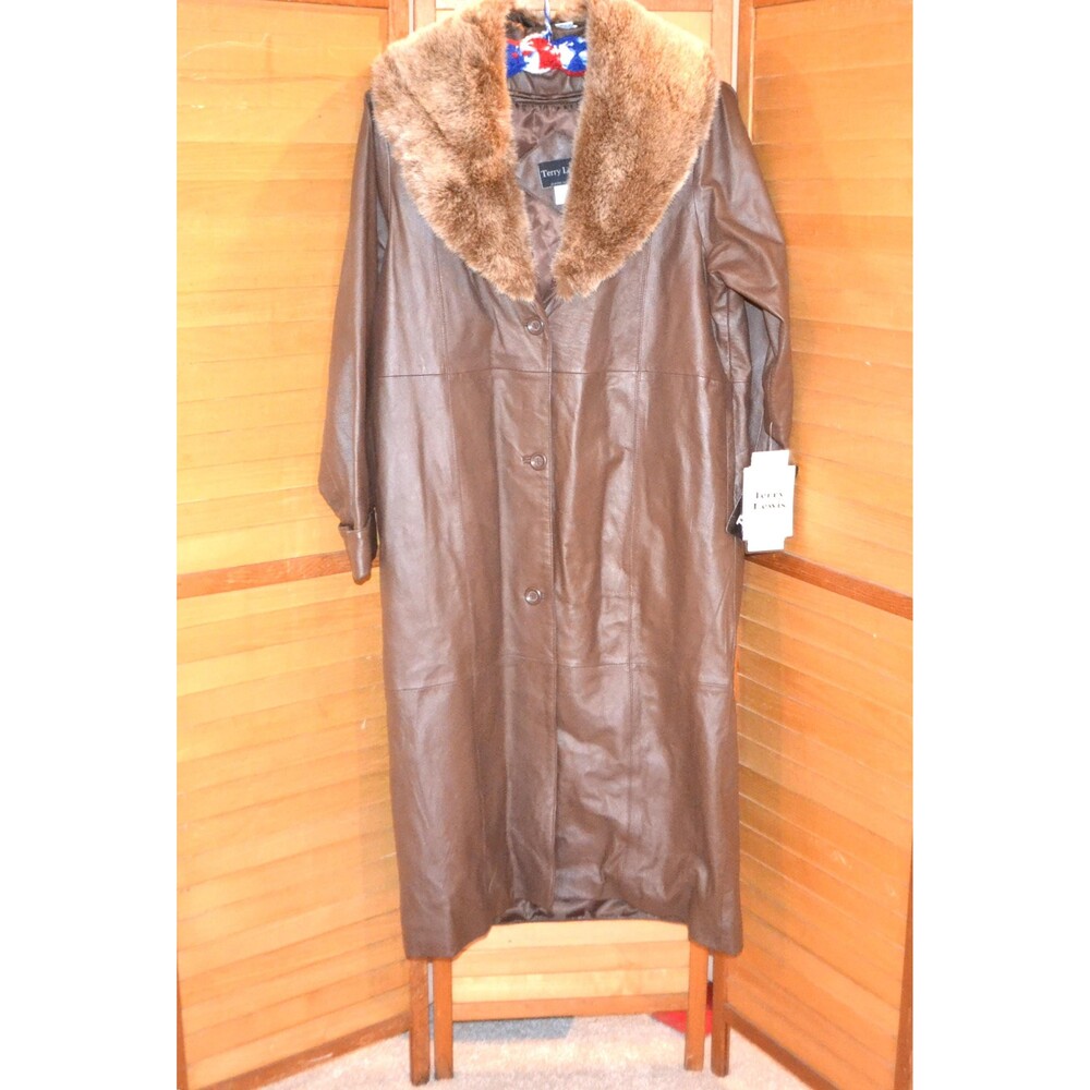 Vintage Leather Coat 1980s Full Cut New with Tags Terry Lewis
